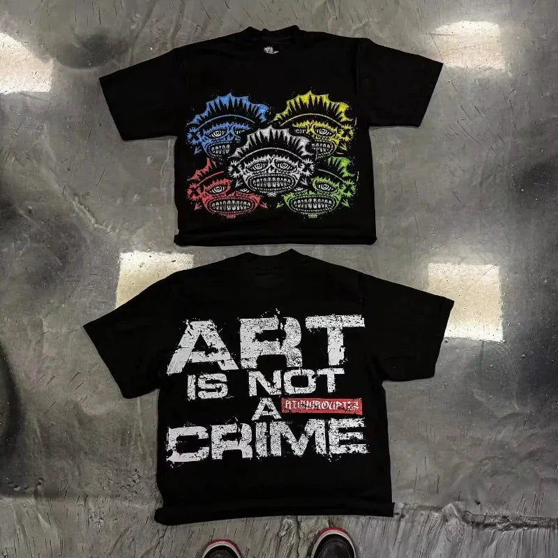 Hip Hop Print Graphic T Shirts Men Women Clothing Street Harajuku Vintage Short Sleeve T-shirt Casual T Shirts Y2k Tee Tops