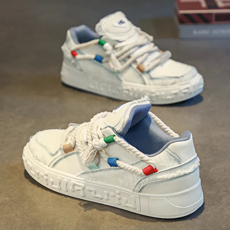 New arrival designer street sneaker men's fashion sports shoes man graffiti personality sneaker fancy skateboard hip hop shoes