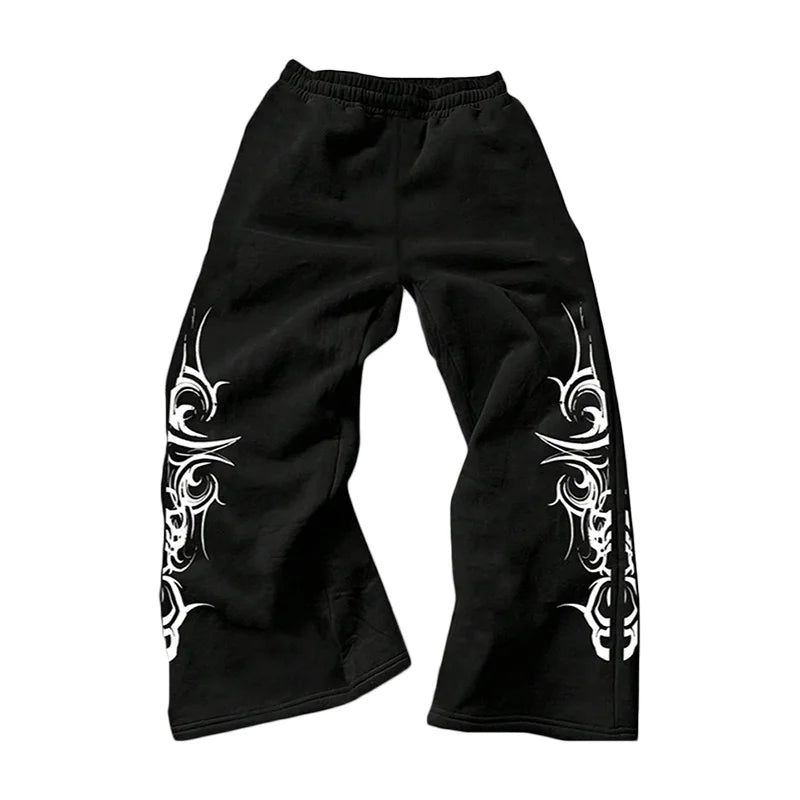 2026 High Street Pants Men Fashion Y2K Sweatpants New Harajuku Hip-Hop Trousers Spring Summer Printed Streetwear Wide-leg Pants