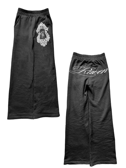 Y2k European and American street hip-hop kpop street dance casual sweatpants elastic pants dark printed street trend pants emo