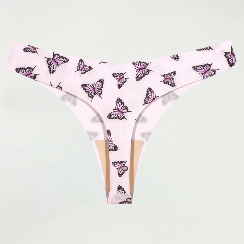 Ultra-thin Seamless Underwear Women's Panties Sexy Graphic Print Thongs Female Low-Waist Stretch G Strings Comfort Lingerie New