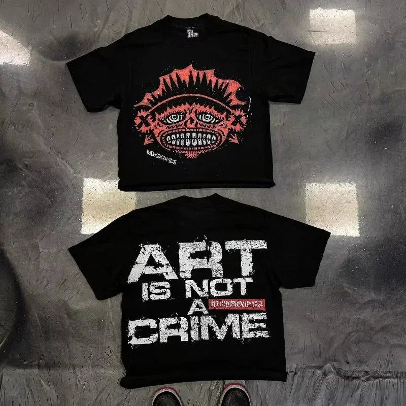 Hip Hop Print Graphic T Shirts Men Women Clothing Street Harajuku Vintage Short Sleeve T-shirt Casual T Shirts Y2k Tee Tops