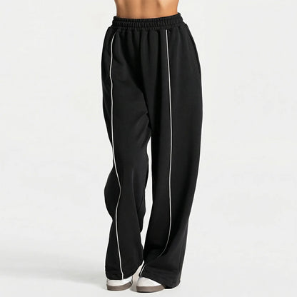 Women's Jogger Straight Trousers Trendy Sports Pants Running Yoga Pants Casual Pockets Lady Loose Low Waist Wide Leg Pant Mujer