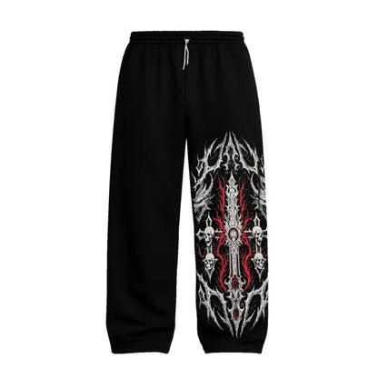 Fashionable Printed Sports Pants, Street Pants, Hip-hop Casual Wear, Bloodhound Pant