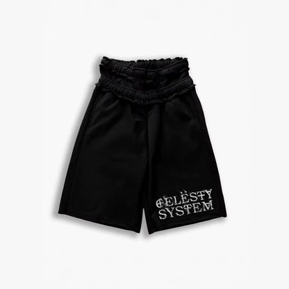 Street loose shorts, same style West Coast double waist fashionable striped shorts