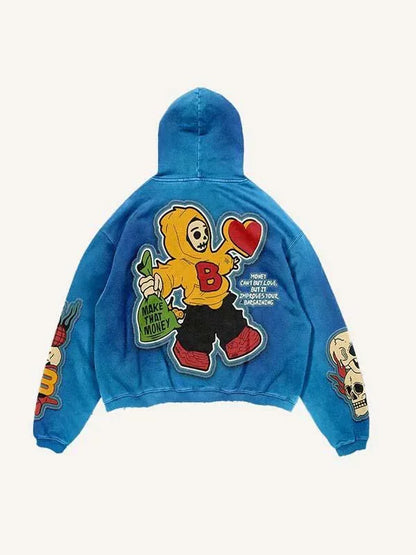 Oversize 3D Graphic Hoodie Streetwear Polyester Unisex S-6XL Black Trendy Y2K Fashion HipHop Clothing Plus Size