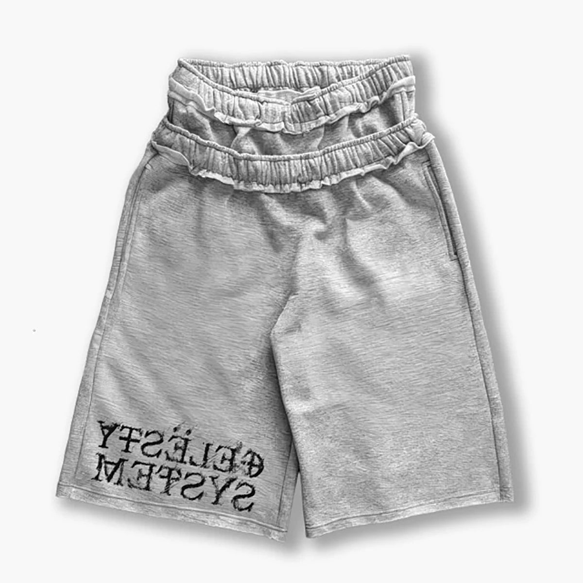 Street loose shorts, same style West Coast double waist fashionable striped shorts