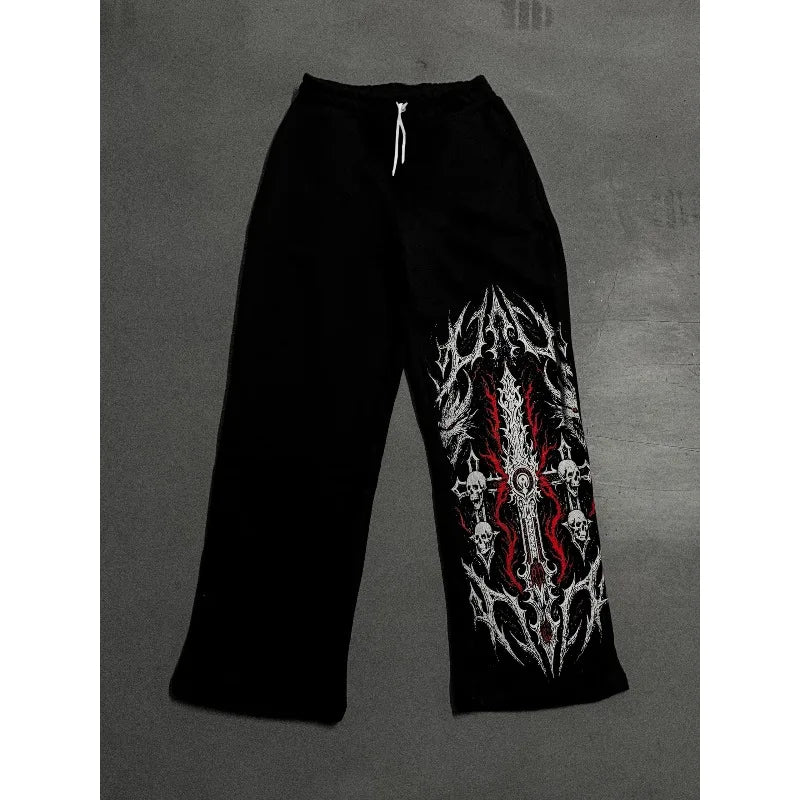 Fashionable Printed Sports Pants, Street Pants, Hip-hop Casual Wear, Bloodhound Pant