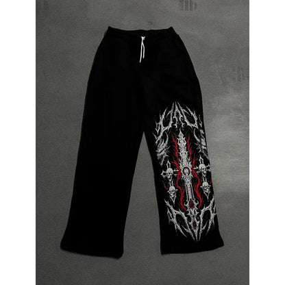 Fashionable Printed Sports Pants, Street Pants, Hip-hop Casual Wear, Bloodhound Pant