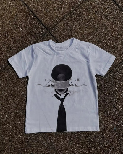 Mens Unisex White Cropped Tee Shirt Y2K Hip Hop Portrait Print Oversized Short Sleeve Tee with Crew Neck Loose Fit Streetwear