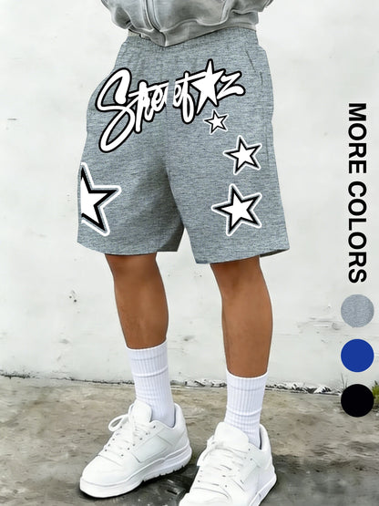Men's Summer High-Street Style Printed Knit Shorts: Casual, Sporty, and Streetwear Shorts