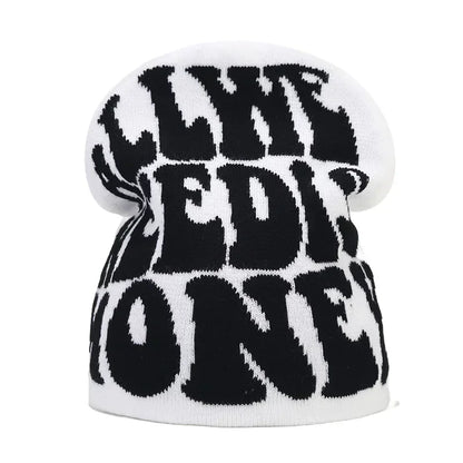 Y2K Letter Knitted Winter Autumn Beanie Cap Men Women Kanye Beanies Gorras Hombre Top Warm Skiing Hat Ear Hats Hip Hop Skullcap
