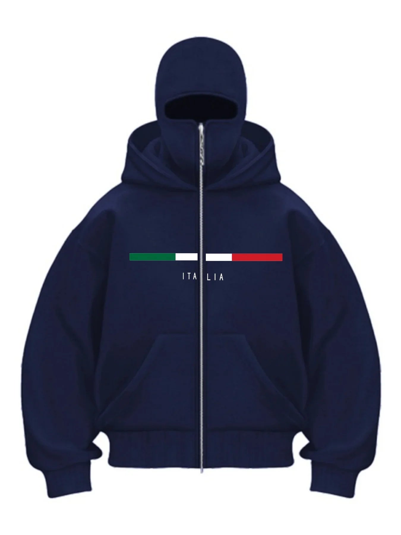 Double Hat Balaclava Hoodies Fashion Hip Hop Winter Windproof Sweatshirt Streetwear Trend ﻿zipper Face Mask Hoodie Jacket Coat