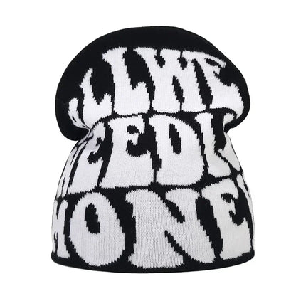 Y2K Letter Knitted Winter Autumn Beanie Cap Men Women Kanye Beanies Gorras Hombre Top Warm Skiing Hat Ear Hats Hip Hop Skullcap