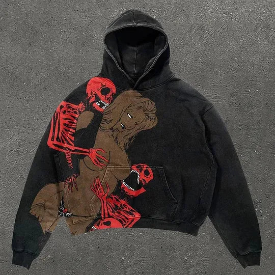Oversize 3D Graphic Hoodie Streetwear Polyester Unisex S-6XL Black Trendy Y2K Fashion HipHop Clothing Plus Size