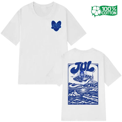 New Rapper JUL Graphic T-shirt Men Women Fashion Hip Hop Casual Streetwear Skin-Friendly Pure Natural Cotton Short Sleeve Tops
