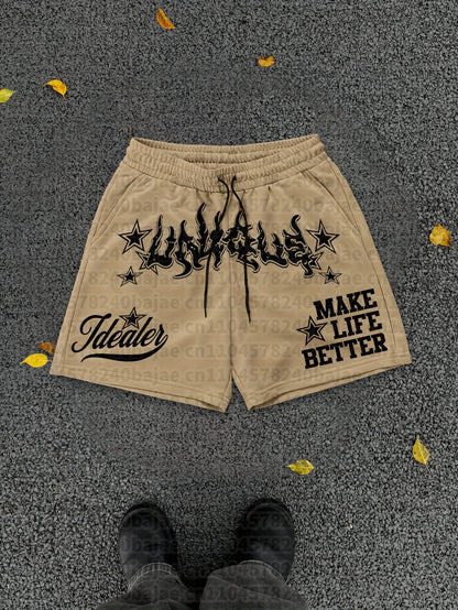 New Summer Fashion Shorts Street Style Hip-hop Shorts Outdoor Casual Men Shorts Quick Drying letter Printed Short Pants