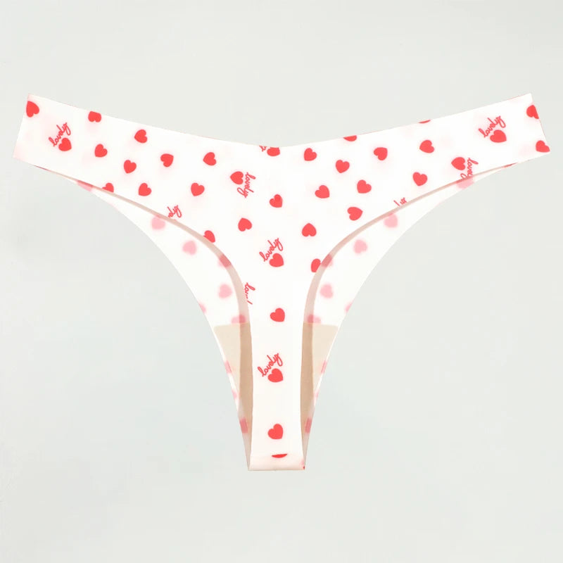 Ultra-thin Seamless Underwear Women's Panties Sexy Graphic Print Thongs Female Low-Waist Stretch G Strings Comfort Lingerie New