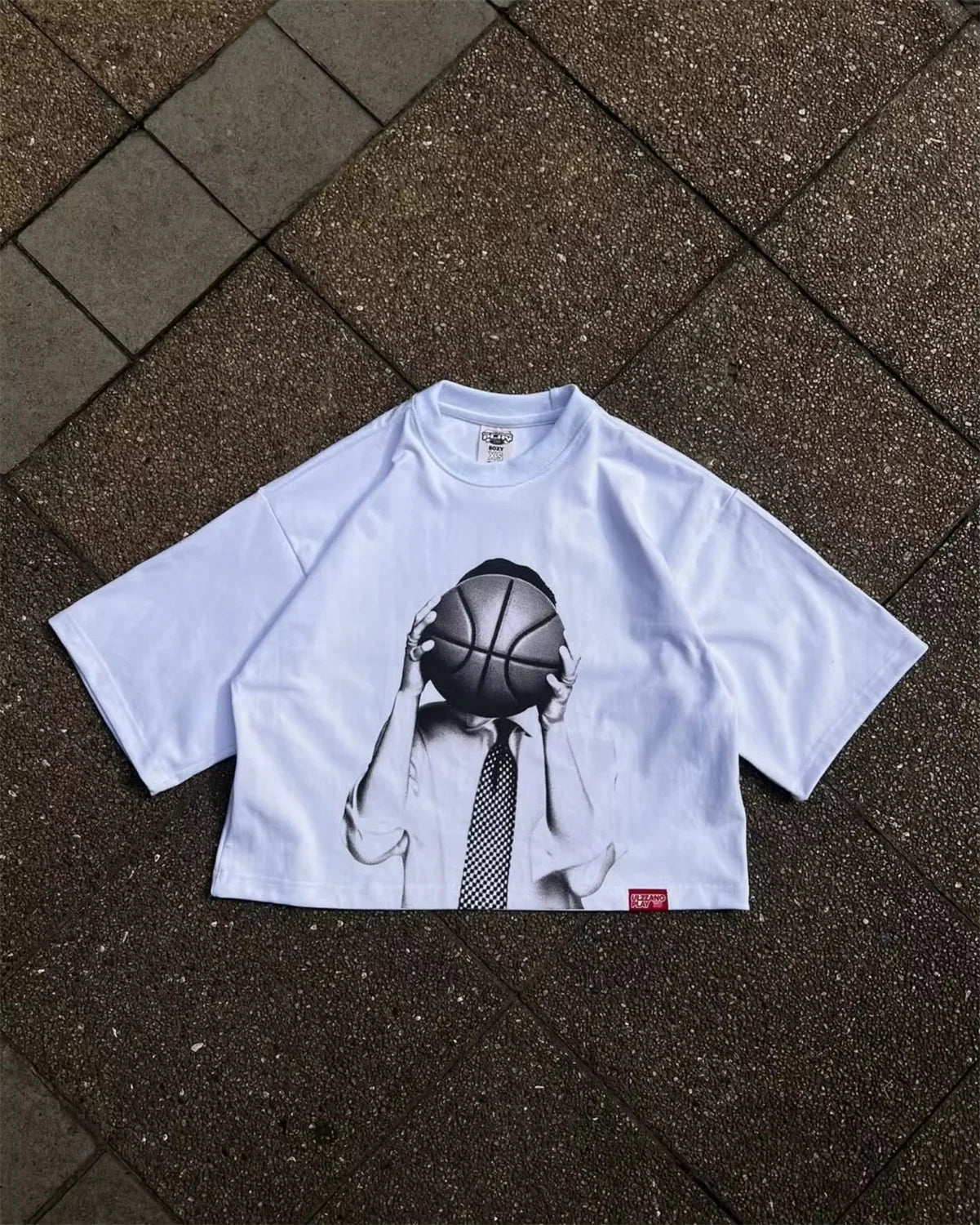 Mens Unisex White Cropped Tee Shirt Y2K Hip Hop Portrait Print Oversized Short Sleeve Tee with Crew Neck Loose Fit Streetwear