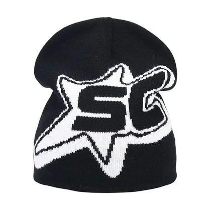 Y2K Letter Knitted Winter Autumn Beanie Cap Men Women Kanye Beanies Gorras Hombre Top Warm Skiing Hat Ear Hats Hip Hop Skullcap