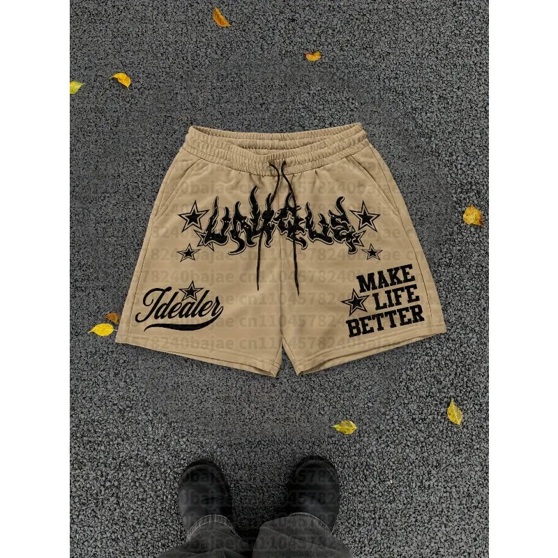 New Summer Fashion Shorts Street Style Hip-hop Shorts Outdoor Casual Men Shorts Quick Drying letter Printed Short Pants