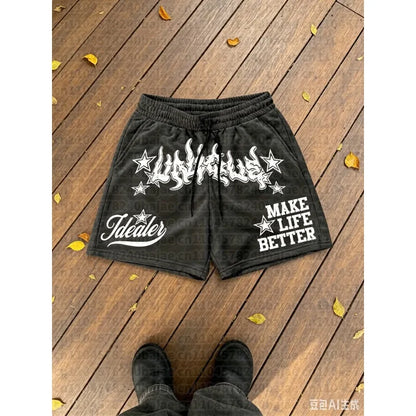 New Summer Fashion Shorts Street Style Hip-hop Shorts Outdoor Casual Men Shorts Quick Drying letter Printed Short Pants