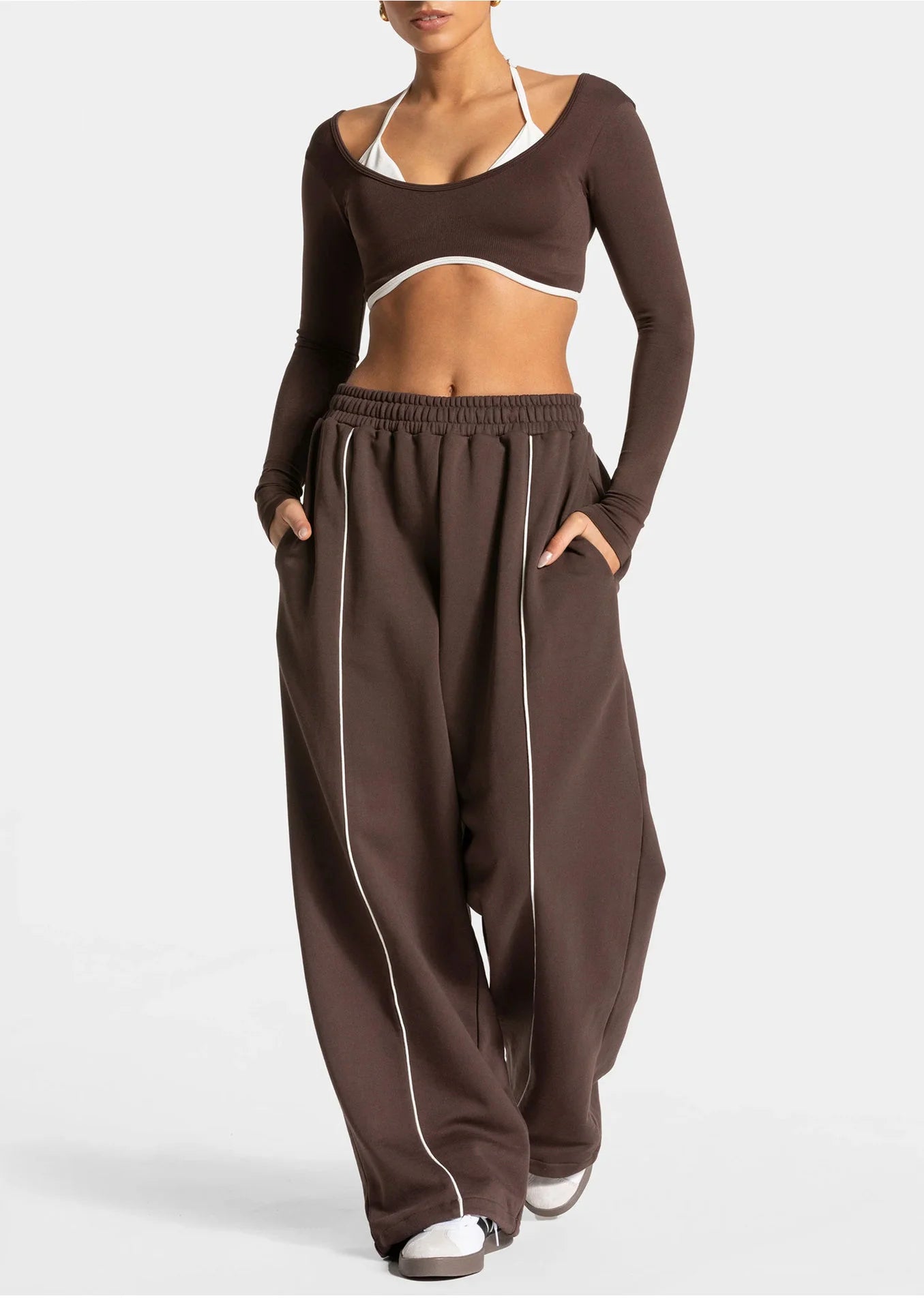 Women's Jogger Straight Trousers Trendy Sports Pants Running Yoga Pants Casual Pockets Lady Loose Low Waist Wide Leg Pant Mujer