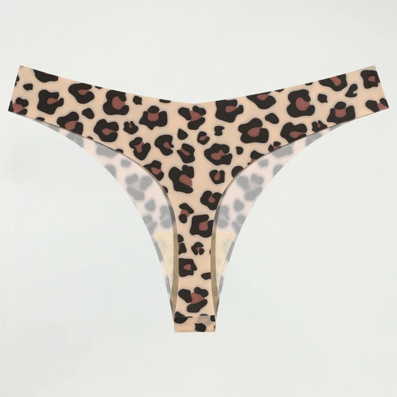 Ultra-thin Seamless Underwear Women's Panties Sexy Graphic Print Thongs Female Low-Waist Stretch G Strings Comfort Lingerie New