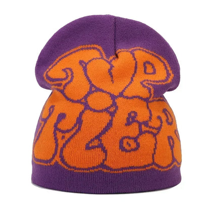 Y2K Letter Knitted Winter Autumn Beanie Cap Men Women Kanye Beanies Gorras Hombre Top Warm Skiing Hat Ear Hats Hip Hop Skullcap