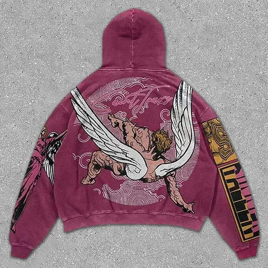 Oversize 3D Graphic Hoodie Streetwear Polyester Unisex S-6XL Black Trendy Y2K Fashion HipHop Clothing Plus Size