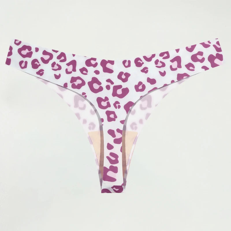 Ultra-thin Seamless Underwear Women's Panties Sexy Graphic Print Thongs Female Low-Waist Stretch G Strings Comfort Lingerie New