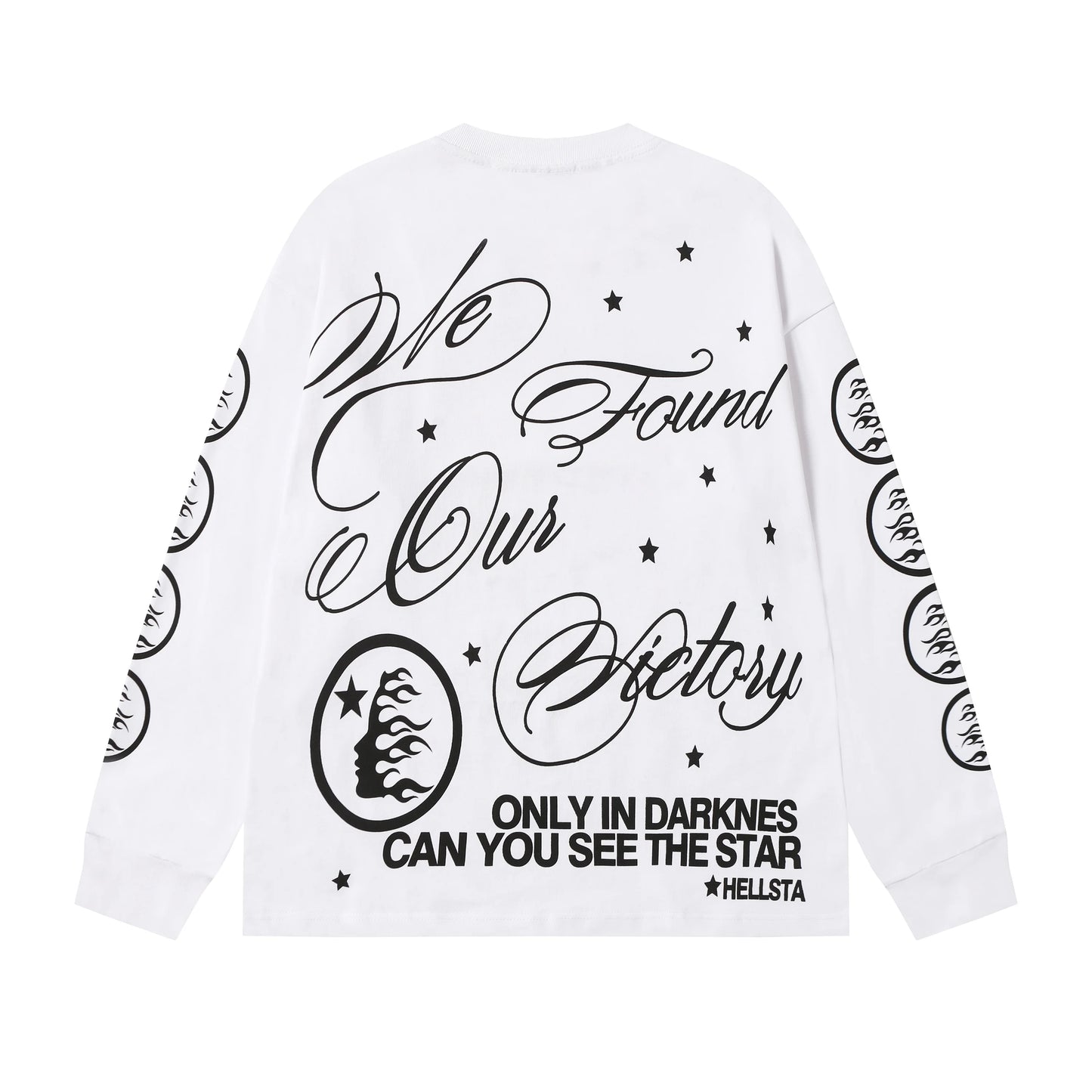 American Style Hell Star Little Angel Letter Print High Street Loose Men Women Base Long Sleeve T-Shirt Spring Autumn