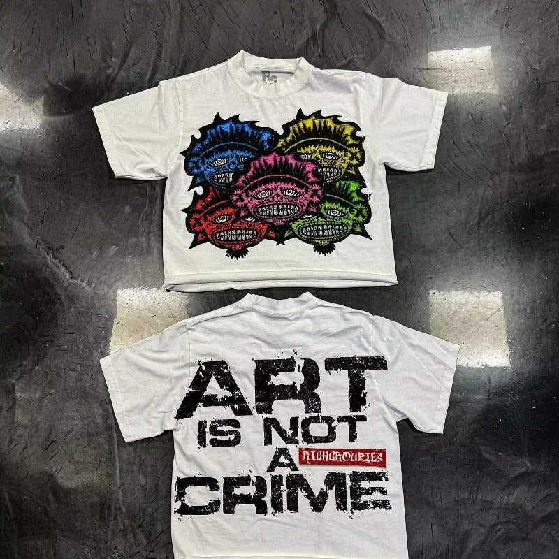 Hip Hop Print Graphic T Shirts Men Women Clothing Street Harajuku Vintage Short Sleeve T-shirt Casual T Shirts Y2k Tee Tops