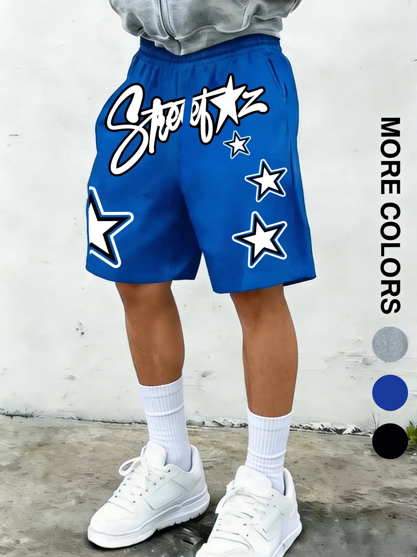 Men's Summer High-Street Style Printed Knit Shorts: Casual, Sporty, and Streetwear Shorts