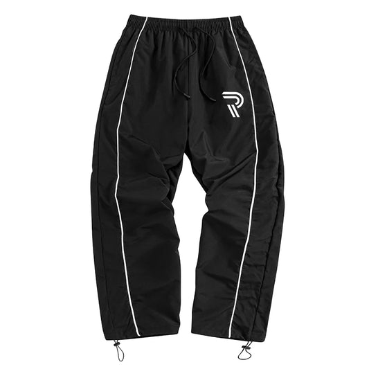 Men's Graphic Print Trendy Sporty Pants with Lines Gym Workout Running Trousers with Side Pockets Athletic Quick-Dry Sweatpants