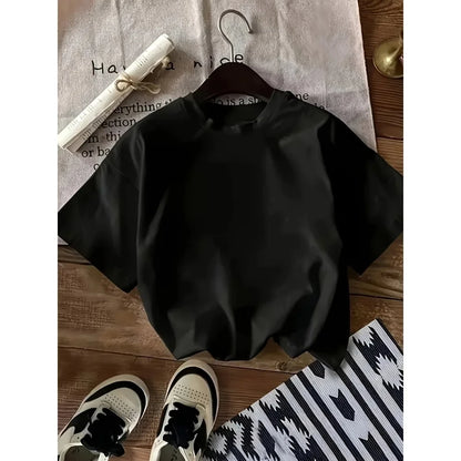 Casual Graphic Tee - Black Car Print with On Wheels Text Crew Neck All Season Comfort Fit  Women's T-Shirt Casual Clothes
