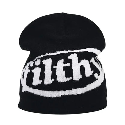 Y2K Letter Knitted Winter Autumn Beanie Cap Men Women Kanye Beanies Gorras Hombre Top Warm Skiing Hat Ear Hats Hip Hop Skullcap