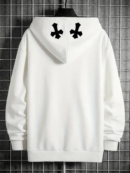 The new men's hoodie for the autumn of 2025 features street casual fashion hip-hop simplicity and 3D cross print