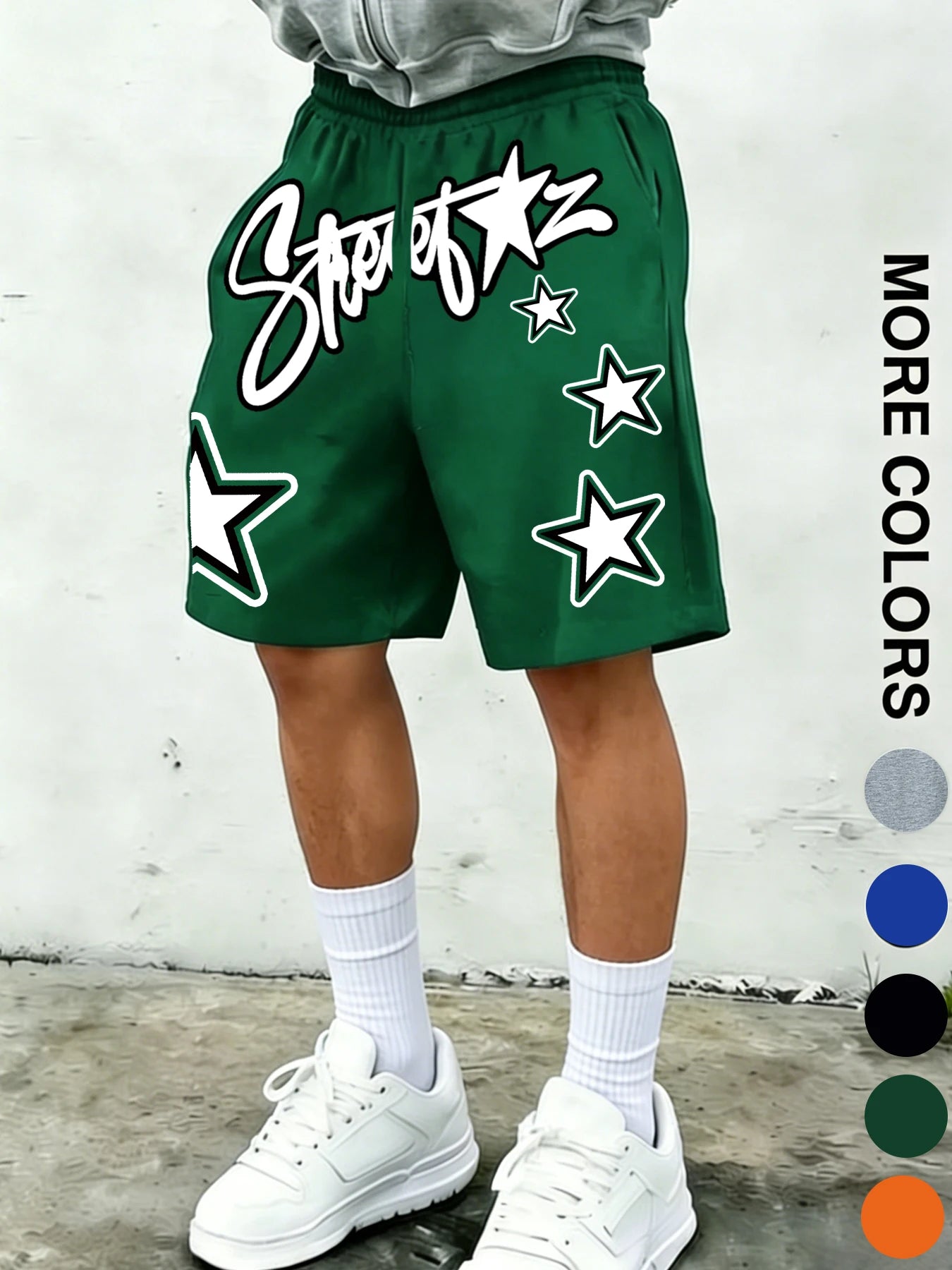 Men's Summer High-Street Style Printed Knit Shorts: Casual, Sporty, and Streetwear Shorts
