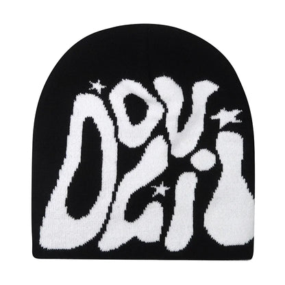 Y2K Letter Knitted Winter Autumn Beanie Cap Men Women Kanye Beanies Gorras Hombre Top Warm Skiing Hat Ear Hats Hip Hop Skullcap