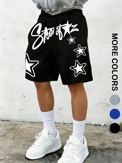 Men's Summer High-Street Style Printed Knit Shorts: Casual, Sporty, and Streetwear Shorts