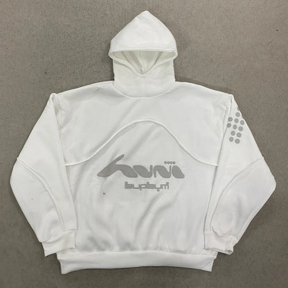 Y2K Harajuku Hoodie Fashion Letter Pattern Splicing Design Sportswear Gothic Retro Men's and Women's Extra Large Casual Wear