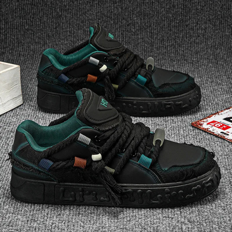 New arrival designer street sneaker men's fashion sports shoes man graffiti personality sneaker fancy skateboard hip hop shoes
