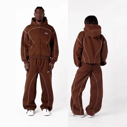 New Y2K Letter Print Tracksuit Men Women Eura-American Fashion Streetwear Casual Sportswear 2 Piece Set