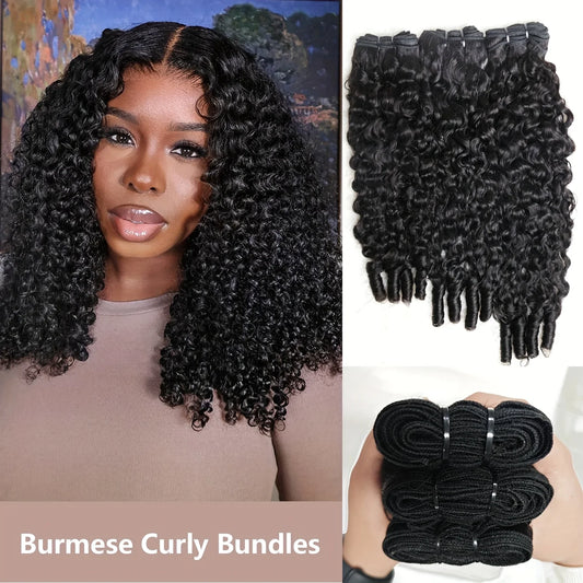 Burmese Curly Human Hair Bundles Human Hair Quality Deep Wave Raw Hair Weave Bundles Double Drawn Vietnamese Hair Extension