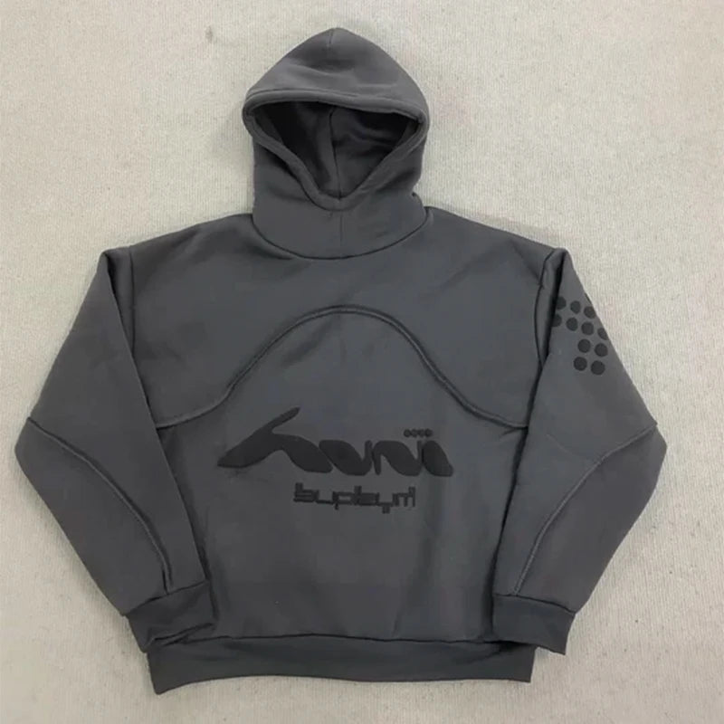 Y2K Harajuku Hoodie Fashion Letter Pattern Splicing Design Sportswear Gothic Retro Men's and Women's Extra Large Casual Wear