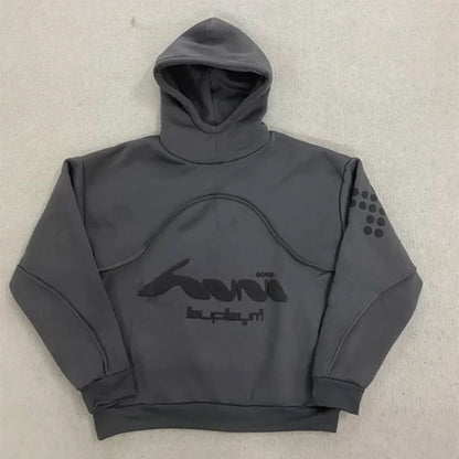 Y2K Harajuku Hoodie Fashion Letter Pattern Splicing Design Sportswear Gothic Retro Men's and Women's Extra Large Casual Wear