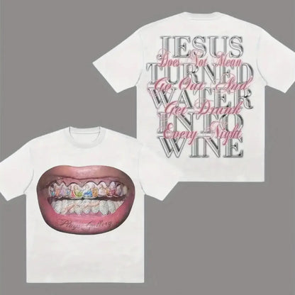 Y2K Letter Graphic Design, Trendy Casual Oversized Slogan Print Men'S T-Shirt Clothing Graphic Shirt Men Women Spring and Summer
