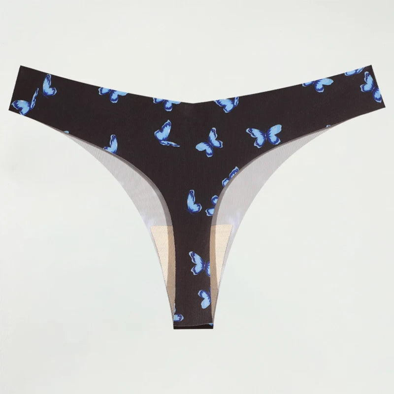 Ultra-thin Seamless Underwear Women's Panties Sexy Graphic Print Thongs Female Low-Waist Stretch G Strings Comfort Lingerie New