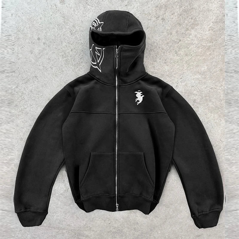 Embroidery Graphic Streetwear Hoodie Y2K Harajuku Hip Hop Retro Oversized Hoodie Mens Womens Rock Gothic Pullover Hoodie Clothes